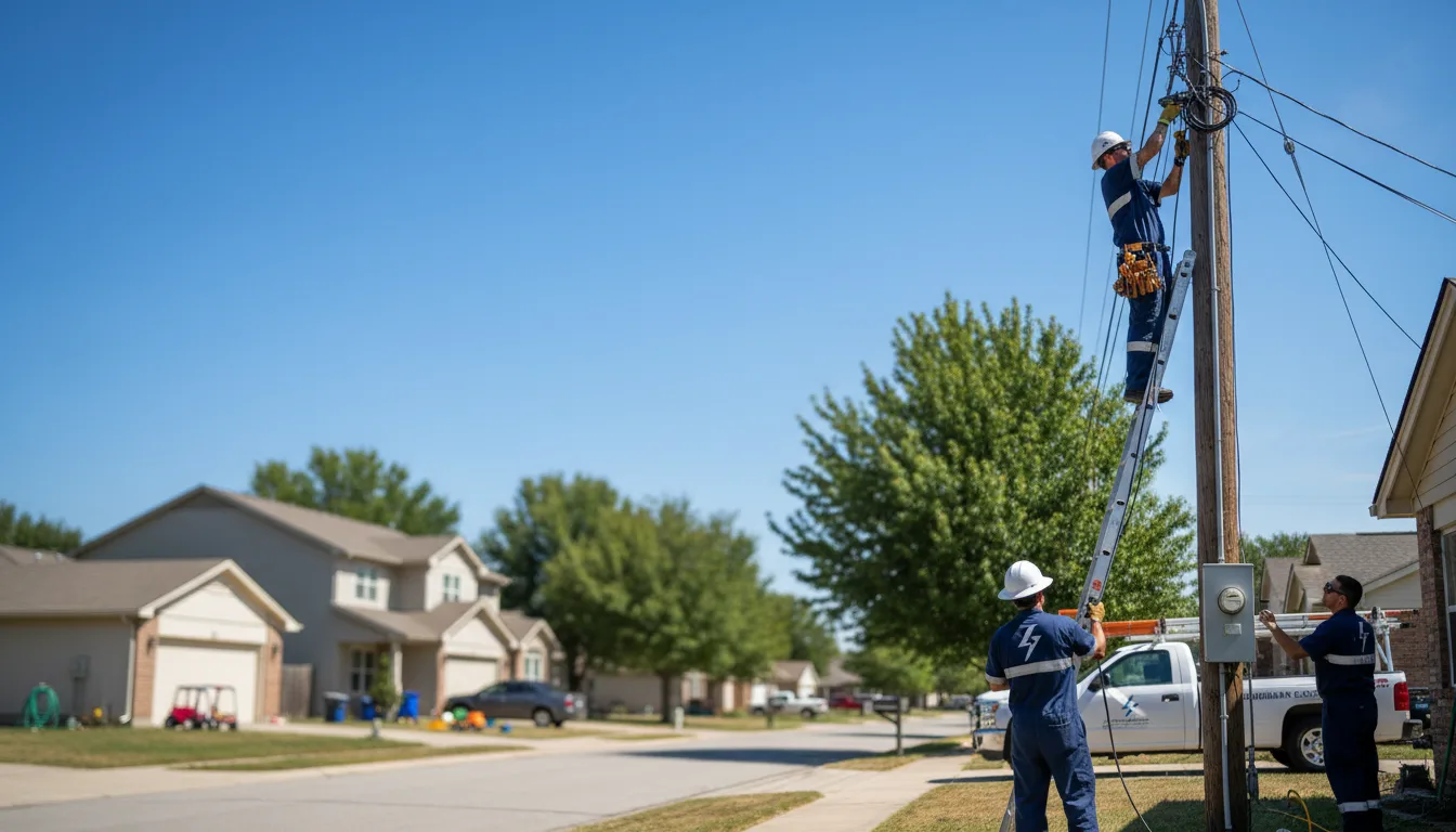 Residential electrician providing installation services in Ellinger, TX